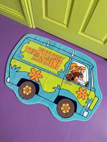 SCOOBY-DOO X Joivida ! 1pc Licensed Cartoon Rug, Soft Plush Floor Mat In Fun Car Shape, Blue Color, Cozy And Playful Home D R, Perfect For Bedroom, Living Room, Sofa Or Kids' Room - 1PC - View 2