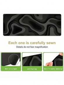 1pc Extra Large Gaming Desk Pad And Mouse Pad - Black & Grey Vortex Design, Non-Slip Surface, Extended Keyboard Coverage, Fiber Rubber Base, Suitable For PC/Office/Home Computer Desk Pad - Multicolor - View 2