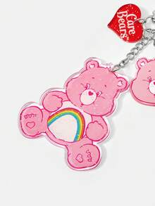 SHEIN X Care Bears 卡通壓克力鑰匙圈，適合學生書包與通勤包裝飾配件 - 粉色 - 查看 4