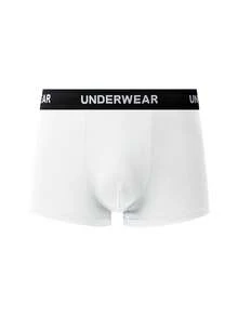Provexi Provexi 11pcs/Set Men's Solid Color Waistband Letter Webbing Boxer Briefs - White - View 5