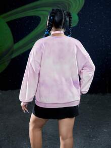 Rick and Morty X SHEIN Plus Slogan & Cartoon Graphic Drop Shoulder Sweatshirt - Multicolor - View 2