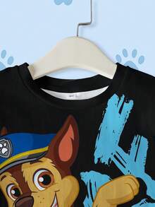 SHEIN | PAW Patrol 男童字母卡通印花圆领短袖T恤 - 白色 - 查看 3