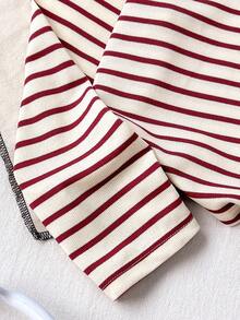 Girls' White Long Sleeve Polo Top And Long Pants Set, Fall Outfits, Fall Tops, Suitable For Autumn/Winter Wear - Apricot - View 4