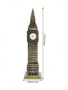 1pc London Big Ben Clock Tower Model, Landmark Architecture, Metal Building Model Decor, Elegant Architecture Decor, Sturdy Alloy Desktop Ornament, Home And Office Decor, Crafted Retro Design, Wedding And Party Favor, Gift For Friends, Souvenir - Multicolor - View 6