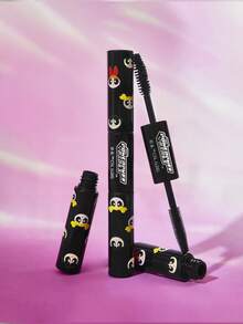 THE POWERPUFF GIRLS X SHEIN 1 buah Maskara 2in1 Dua Ujung, Memanjangkan + Menambah Volume, Desain Dua Ujung, Kepala Sikat Melengkung Sesuai Kontur Rongga Mata, Membentuk 3D, Tahan Lama - Hitam - View 4