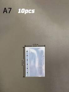 10 Sheets A6/A7/M5 Clear Loose-Leaf Pockets, Double-Sided Album Refill Bags With Covers & Pockets For Sticker Books, Made Of Premium PP Material, Ideal ForPhotocards, Postcards And Photos - 10pcs - View 10