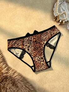 Spicy Aura 1pc Lace Patchwork Hollow Out Triangle Panties For Women - Multicolor - View 1