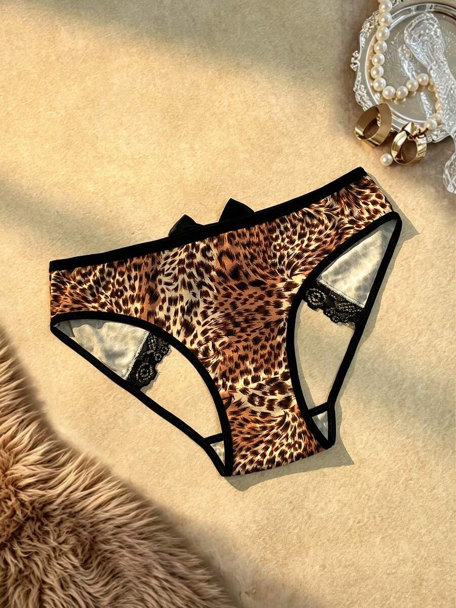 Spicy Aura 1pc Lace Patchwork Hollow Out Triangle Panties For Women - Multicolor - View 1