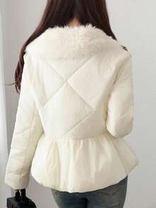 FRIFUL Women's Winter Fashion Versatile Warm Coat - White - View 7