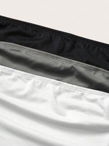 SHEIN BASICS 女款純色極簡百搭抹胸上衣街頭風性感三件套 - 彩色 - 查看 3
