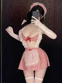 Dansine 2026春夏新款性感可愛女僕蕾絲內衣Cosplay女僕制服套裝，性感風格 - 彩色 - 查看 3