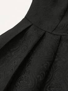 SHEIN Lunessa Women's Elegant Jacquard Sleeveless Midi Dress - Black - View 6