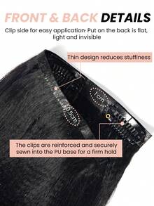 Seamless Clip In Hair Extension Light Yaki Straight Real Human Hair Remy Hair Clip Ins For Women Natural Human Hair 7pcs With 16clips Per Set - SNatural - View 5