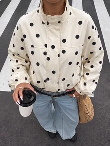 SHEIN EZwear 黃色圓點編織女款夾克 - 淡黃色 - 查看 14