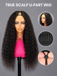 QUICK WEAR 9AM Hair Water Wave Human Hair U Part Wig Natural Color Wear & Go Glueless U Part Wig Seamless Blend Natural Hairline Beginner Friendly Easy Install 180% Density 16-26 Inch - SNatural - View 4