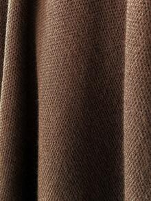 Franclia Autumn/Winter Elegant Versatile Slouchy Coffee Color Shawl Cape - Brown - View 7