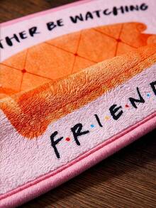 FRIENDS X Joivida FRIENDS 1件授權卡通地毯，柔軟絨毛地板墊，粉色多巴胺配色，放鬆沙發角色設計，舒適俏皮居家風，適合臥室、客廳或兒童房 - 1PC - 查看 5