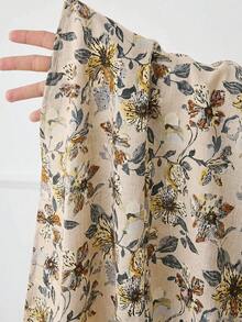 Veilorie Plus Size Women's Floral Print Round Neck 3/4 Sleeve Casual Vacation Dress - Multicolor - View 9