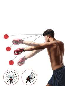 Head-Mounted Boxing Reflex Ball With Adjustable Elastic Rope, Special Training Gear For Boxing & Sanda, Improve Agility & Explosive Power - A - View 8