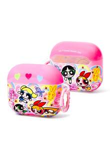 THE POWERPUFF GIRLS X SHEIN 卡通圖案防摔保護藍牙耳機保護套附吊飾，適用於 iPod - 彩色 - 查看 2