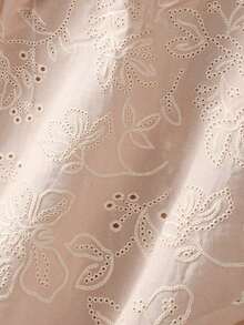SHEIN LUNE CURVE 大尺碼優雅星空復古休閒鏤空布料夏季細肩帶洋裝，婚禮生日正式場合，灰粉色 - 藕粉色 - 查看 7