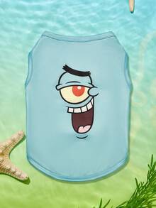 SpongeBob SquarePants | PETSIN 1件可愛單眼怪獸印花薄荷綠寵物背心，溫和透氣親膚，適合舒適的室內時光或與毛茸茸好友一起活潑的戶外散步 - 薄荷綠 - 查看 1
