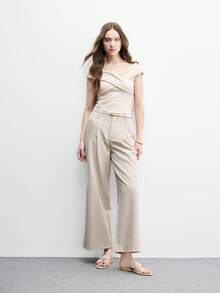 CUCCOO BIZCHIC 女款杏色麂皮紋理經典平底拖鞋，舒適百搭，適合夏季通勤與辦公穿著 - 杏色1 - 查看 6