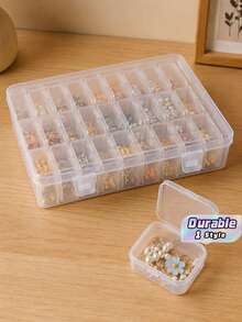 30pcs Set Of Transparent Plastic Storage Boxes, Including 1 Large Storage Box - Suitable For Storing Beads, Jewelry, Handmade Crafts And Various Small Items, Stackable Storage Containers, Organizing Supplies For Women, Essential Travel Items. - White - View 2