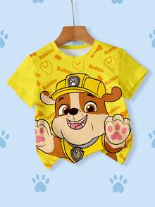 SHEIN | PAW Patrol Young Boy 3pcs/Pack Cute Cartoon Dog Print Short Sleeve T-Shirt - Multicolor - View 5