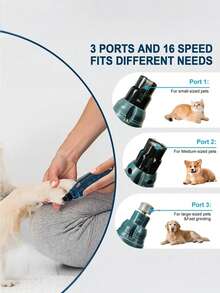 Teckwe Electric Pet Nail Polisher With LED Light For Convenient Trimming Of Cat And Dog Nails. Suitable For Small, Medium, And Large Dogs And Cats. Painless Noise Reducing Nail Polisher For Pet Care. 1200mAh Rechargeable Battery, USB Charging - View 4