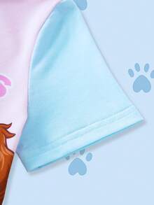 SHEIN | PAW Patrol Cute & Fashionable Versatile Round Neck Short Sleeve T-Shirt For Young Girls - Multicolor - View 8
