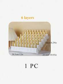1pc Removable Multi-Layer Cosmetics Storage Rack With Buckle, Nail Polish Storage Box, Desktop Cosmetics Display Rack, Nail Polish Multifunctional Cosmetics Box, Lipstick, Beauty Tools And Skin Care Products, Back To School, Christmas - Clear - View 14