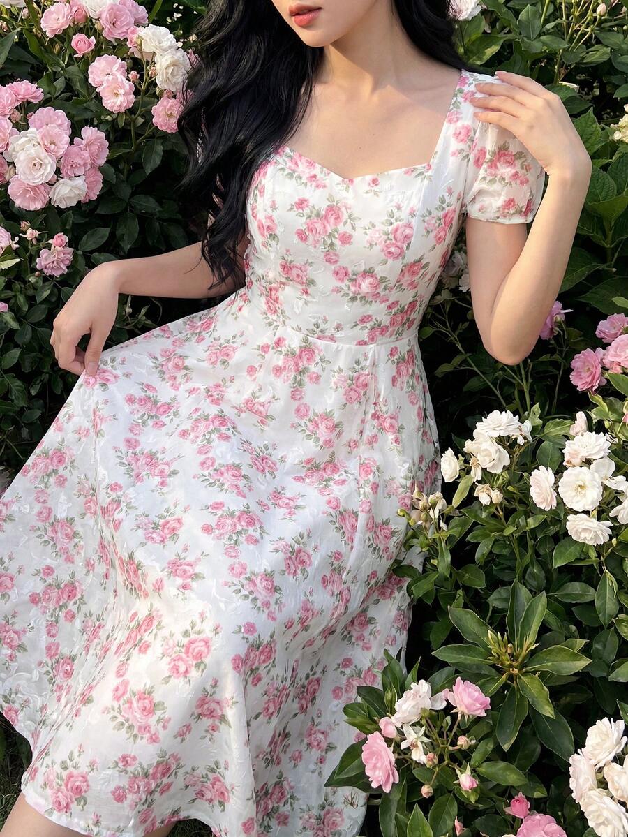 Feyla 优雅浪漫印花连衣裙 - 彩色 - 查看 1