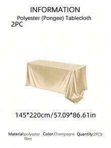 SHEIN 1件/2件裝緞面長方形桌布，白色/米色/香檳色/粉色，光滑聚酯纖維布料，適用婚禮裝飾、生日派對裝飾、週年紀念、新娘婚前派對、婚宴派對活動 - 彩色 - 查看 24