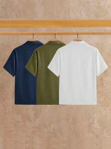 HIMLAND 3件組男士極簡冰絲觸感短袖 Polo 衫，夏季款 - 彩色 - 查看 2