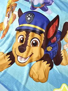SHEIN | PAW Patrol 1件裝可愛印花加厚毯，柔軟保暖，不易掉毛，多種尺寸，適用於沙發、床鋪、午休使用 - 條紋藍 - 查看 4
