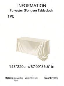 SHEIN 1件/2件裝緞面長方形桌布，白色/米色/香檳色/粉色，光滑聚酯纖維布料，適用婚禮裝飾、生日派對裝飾、週年紀念、新娘婚前派對、婚宴派對活動 - 彩色 - 查看 13