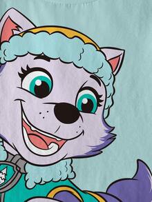 SHEIN | PAW Patrol 卡通印花短袖休闲T恤，适合年轻女孩 - 彩色 - 查看 7