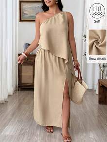 Plus Size Modest Sets - Khaki - View 8