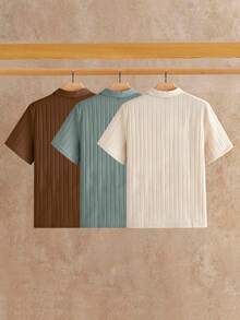 HIMLAND 3件組男士極簡冰絲觸感短袖 Polo 衫，夏季款 - 彩色 - 查看 2