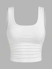 SHEIN EZwear 4 件套加大码彩色休闲短款背心，夏季，母亲节 - 彩色 - 查看 3