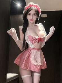 Dansine 2026春夏新款性感可愛女僕蕾絲內衣Cosplay女僕制服套裝，性感風格 - 彩色 - 查看 4