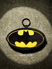 BATMAN X POKOJA LAND 1個聯名3D毛絨吊飾鑰匙圈，黑黃配色，橢圓形酷圖標設計，適用於包包、鑰匙、書包，適合青少年與成人，生日或週年紀念的獨特禮物 - 黑色 - 查看 3