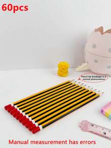 HB Pencils, Yellow Striped Poplar Wood Barrel, 0.7mm Medium Tip, HB Hardness - Ideal For Students And Office Use - A - View 10