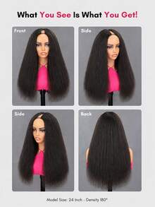 QUICK WEAR 9AM Hair Wear & Go 捲直人髮 U型假髮 自然色 無膠 U型假髮 無縫融合 初學者友善 180% 密度 16-26 英吋 - SNatural - 查看 5