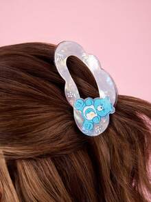 SHEIN X Care Bears 可愛雙面3D熊造型髮夾，適合女性 - 彩色 - 查看 2