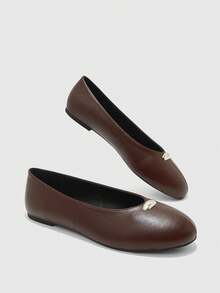CUCCOO BIZCHIC Women Shoes Round Toe Flat Bottom Women's Shoes Simple All-Match Daily Commuting To Work Shopping Comfortable Versatile Flat Bottom Women's Shoes Fall Shoes - dark brown - View 10