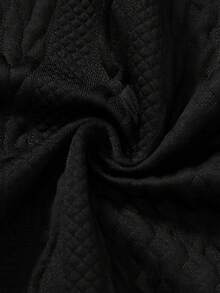 Rusticease Plus Size Women's Noir Lapel Long Sleeve Double Pocket Elegant Midi Coat Fall Winter 2026 - Black - View 5