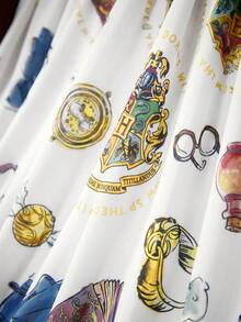 HARRY POTTER X SHEIN 1 Piece Quilted Cool Summer Quilt, Digital Printing, Positioning Quilting, Soft And Cool Cartoon Summer Quilt - Multicolor - View 4
