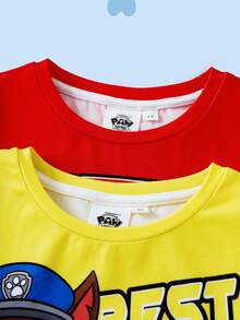 SHEIN | PAW Patrol Young Boys Minimalist Print Round Neck Short Sleeve T-Shirt - Yellow - View 8